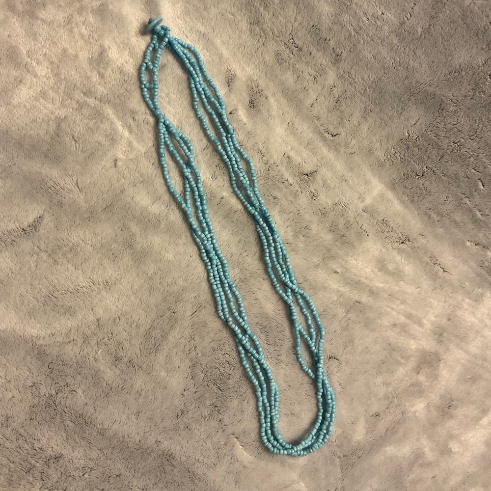 Elegant Teal Beaded Necklace